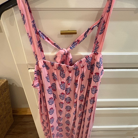 Anthropologie Vibes Pink Leaf Print Dress - Old Navy - Picture 7 of 9